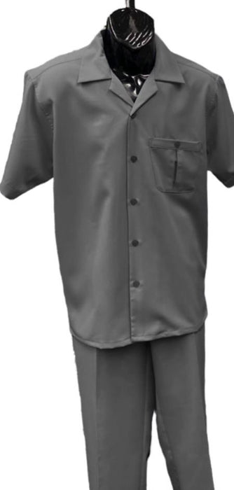 Mens Walking Suit - Big and Tall Casual Suit - Grey Suit Up to 6XL Pants