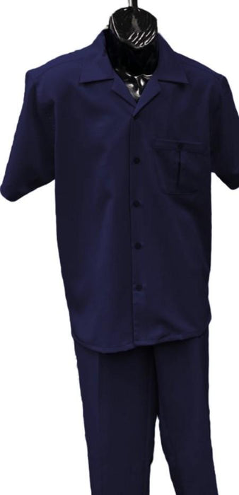 Mens Walking Suit - Big and Tall Casual Suit - Navy Suit Up to 6XL Pants