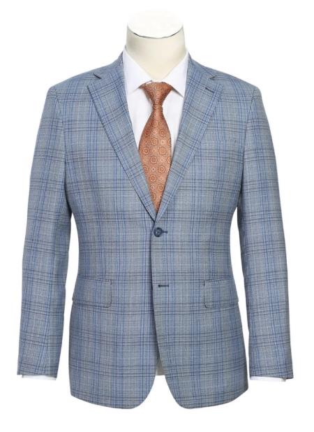 Real Suits - Business Suit By English Laundry Designer Brand - Light Gray with Blue