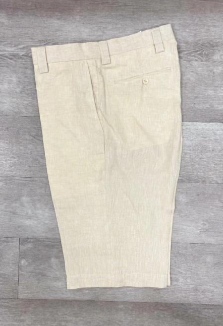 Linen Flat Front Pants Oatmeal