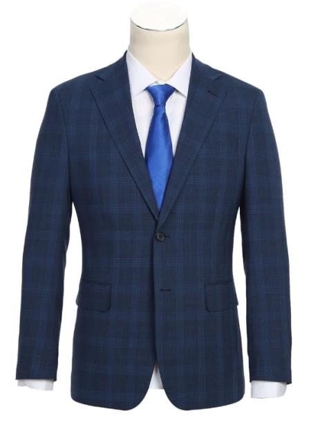 English Laundry Suits - Airforce Blue Plaid