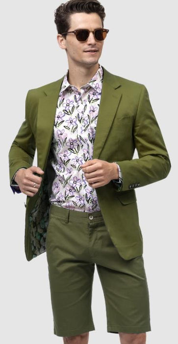 Mens Olive Suits With Shorts