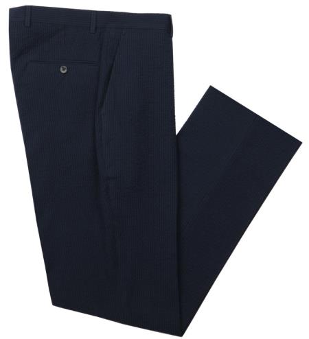 Mens Seersucker Stretch Pant Navy ~ Black