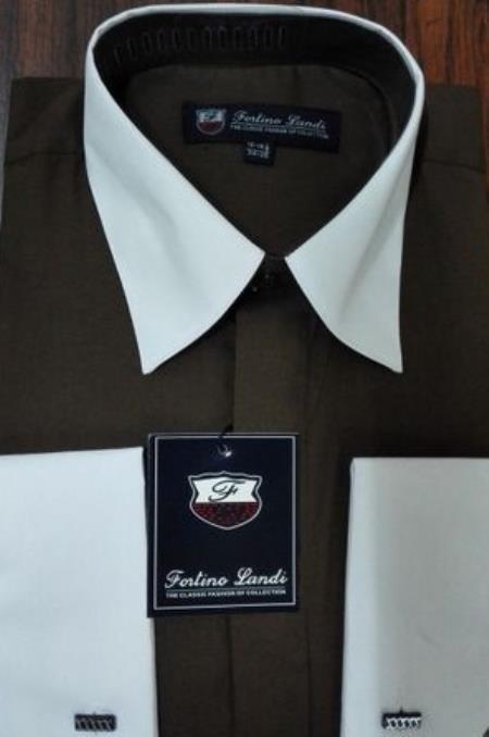 Mens Brown Dress Shirt