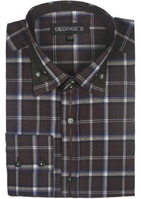 Mens Brown Dress Shirt