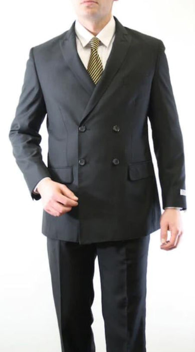 Black Double Breasted Suit - Slim Fitted Suit