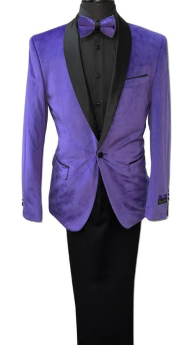 Retro Paris Purple Velvet Slim Fit Jacket