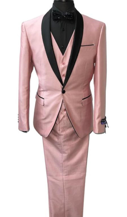 Retro Paris Pink 3-Piece Slim Fit Suit