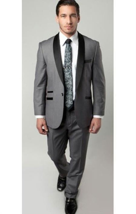 Tuxedo for Teenager Boy - Grey ~ Black Boys Tuxedo