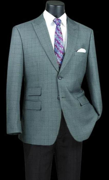 Gray Plaid Blazer - Mens Gray Windowpane Sportcoat