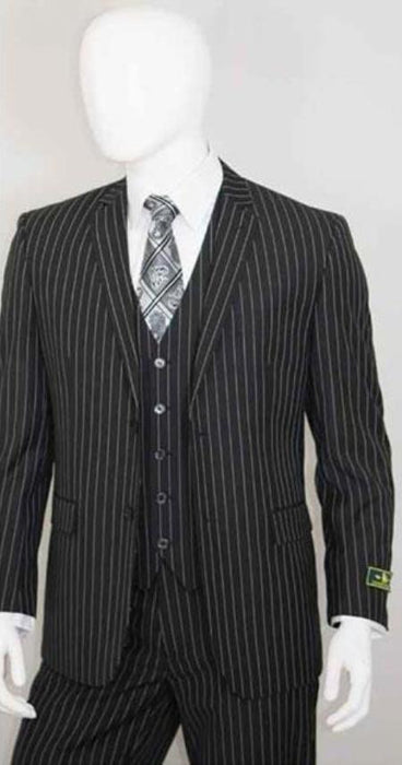 Black and White Striped Suit