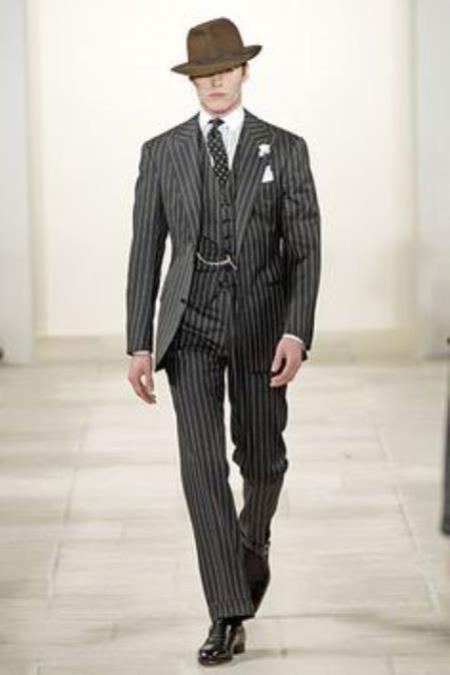 Black and White Striped Suit