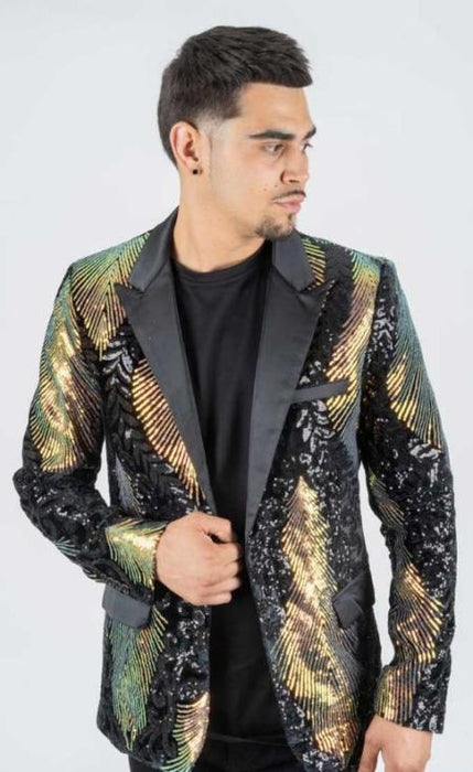 Mens Blazer Gold-Black