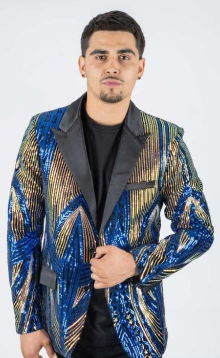 Mens Blazer Blue-Gold