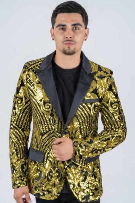 Mens Blazer Gold