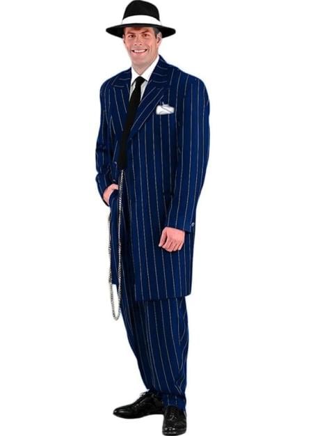 Mens Gangster Zoot Suit Costume - Blue