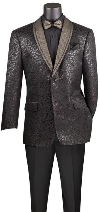 Prom Suit - Black - Paisley Floral Tuxedo - Wedding Groom Suit