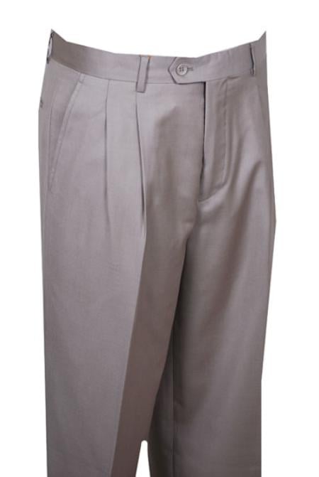 long rise big leg slacks Dress Pants Beige Wide Leg Pleated baggy dress trousers unhemmed unfinished bottom mensusa