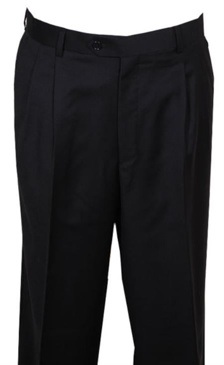 long rise big leg slacks Men's Dress Pant Black wide Leg Pleated baggy dress trousers unhemmed unfinished bottom mensusa