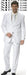 skinny Cool Light Weight 2or3 Button Taper Slim Cut Suit - All White Suit mensusa